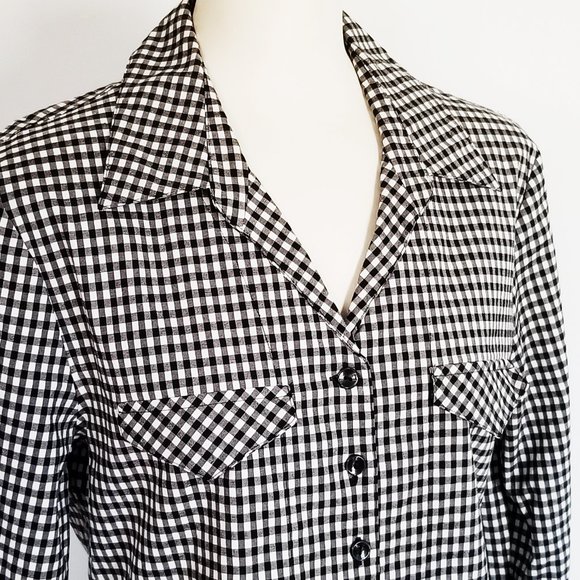 Refashioned Vintage Gingham Coat Dress (M/L) - Picture 3 of 7